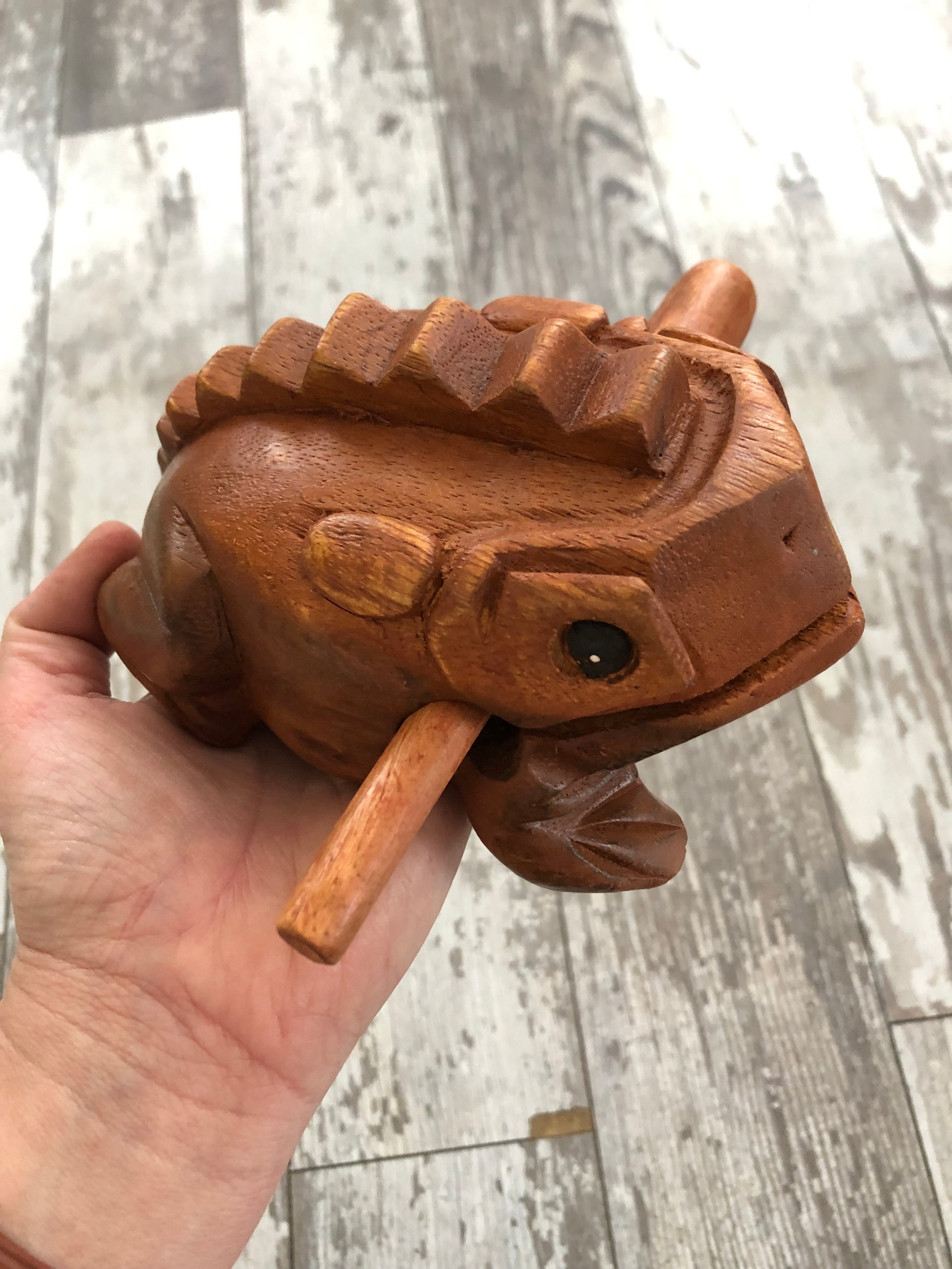 Wooden sales toad instrument