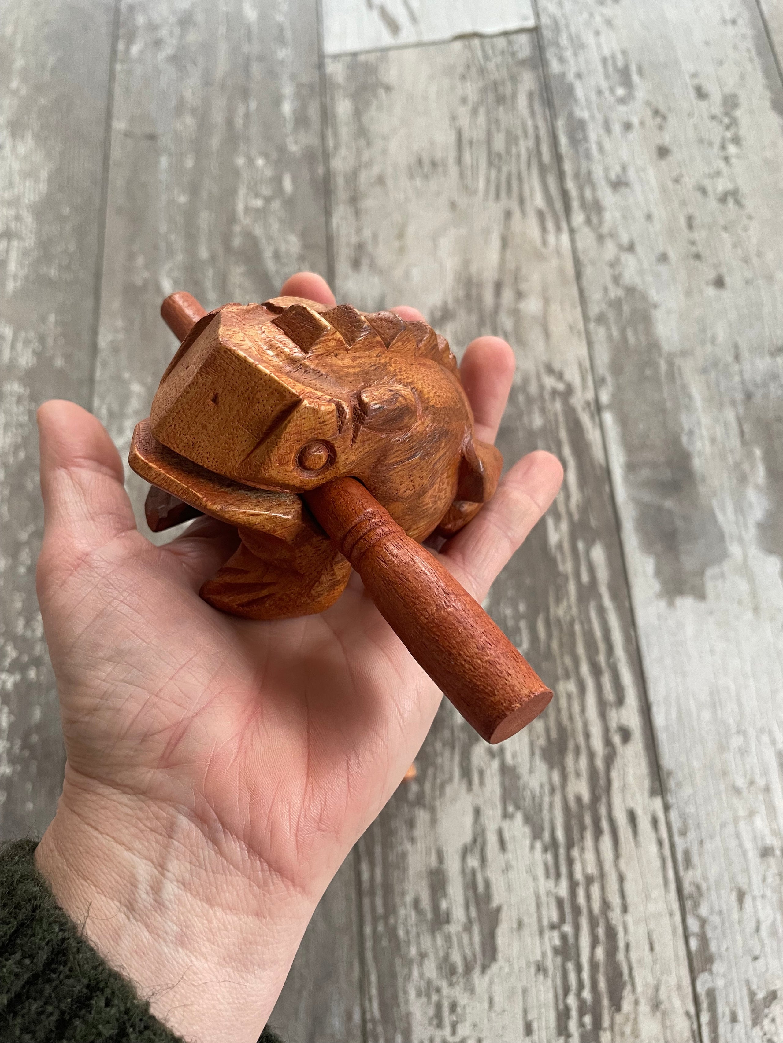 Wooden deals toad instrument